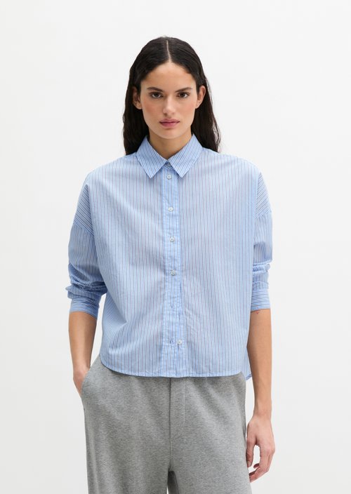 Striped blouse loose — Light Blue