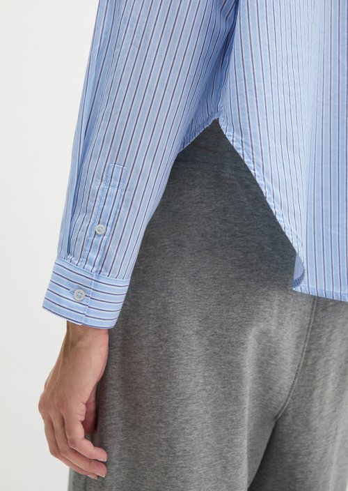 Striped blouse loose — Light Blue