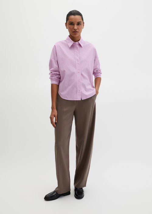 Striped blouse loose — Medium Pink