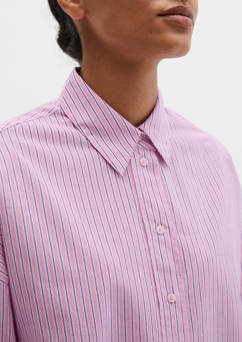 Striped blouse loose — Medium Pink