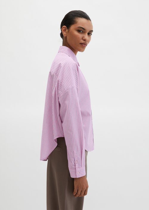 Striped blouse loose — Medium Pink