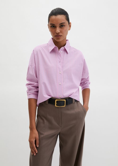 Striped blouse loose — Medium Pink