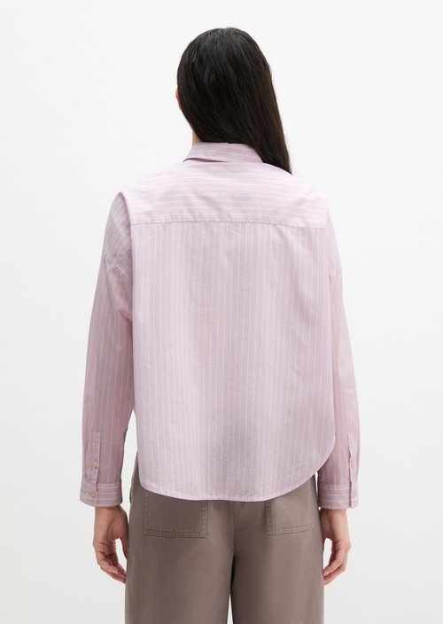 Striped blouse loose — Light Pink