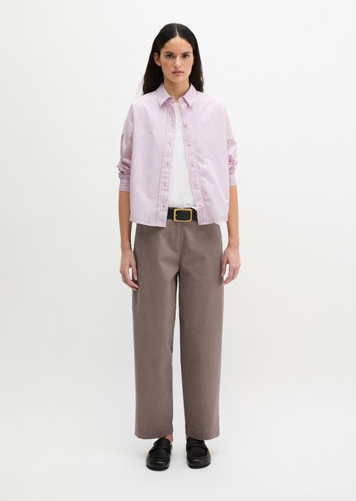 Striped blouse loose — Light Pink