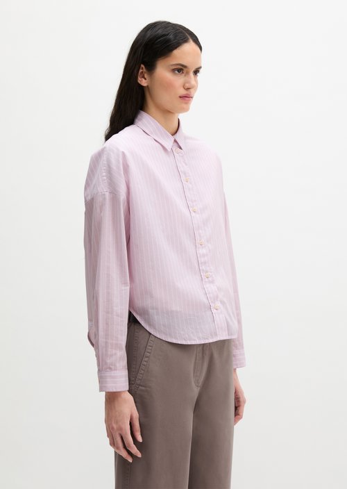 Striped blouse loose — Light Pink