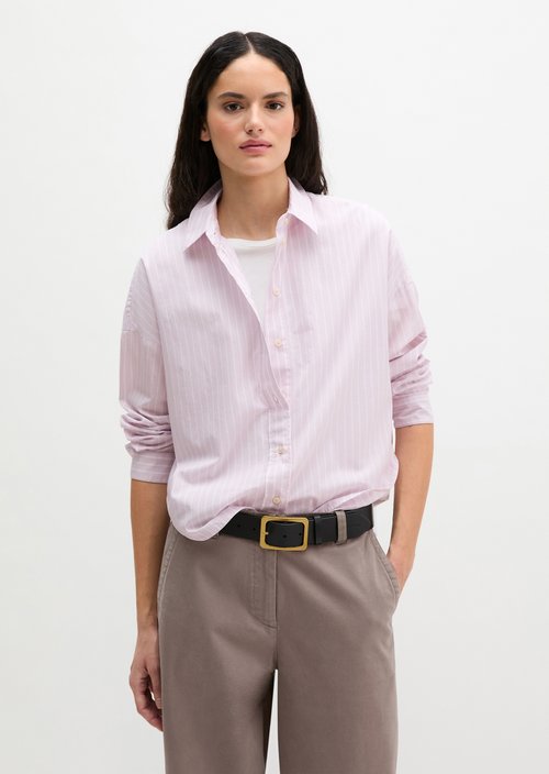 Striped blouse loose — Light Pink
