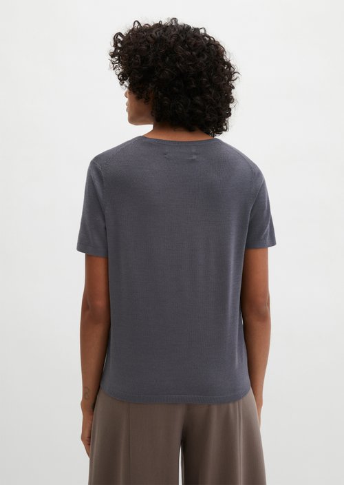 Regular short-sleeved sweater — Blue Graphite