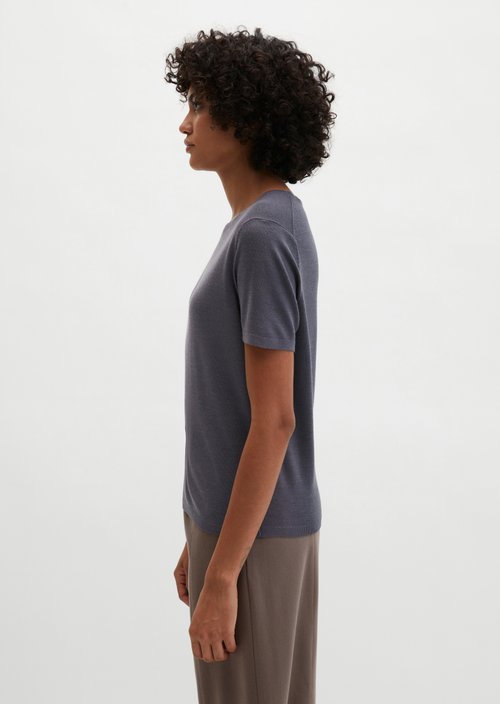Regular short-sleeved sweater — Blue Graphite