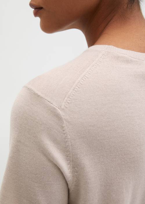 Regularny sweter z krótkim rękawem Linen Beige w widoku szczegółowym