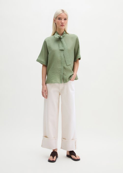 Regular crinkle blouse — Fresh Sage