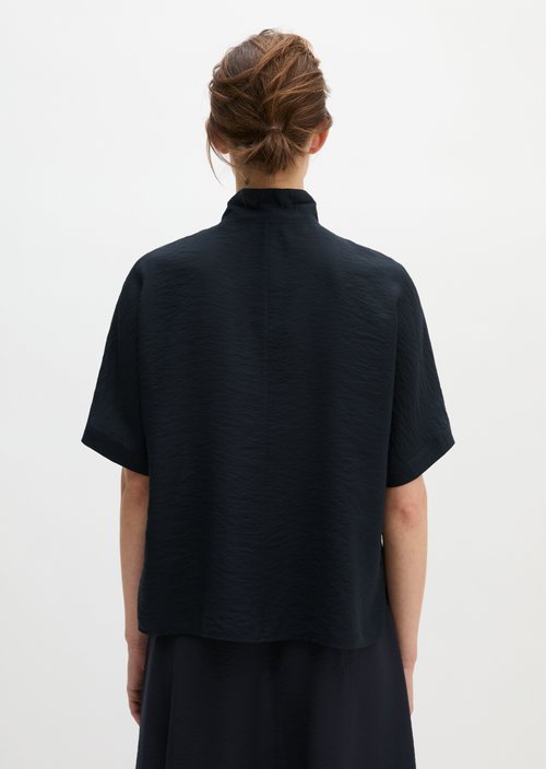 Regular crinkle blouse — Deep Night Blue