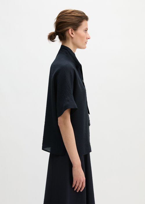 Regular crinkle blouse — Deep Night Blue