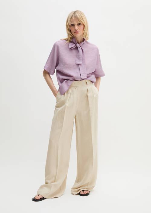 Regular crinkle blouse Dusty Lavender in front view