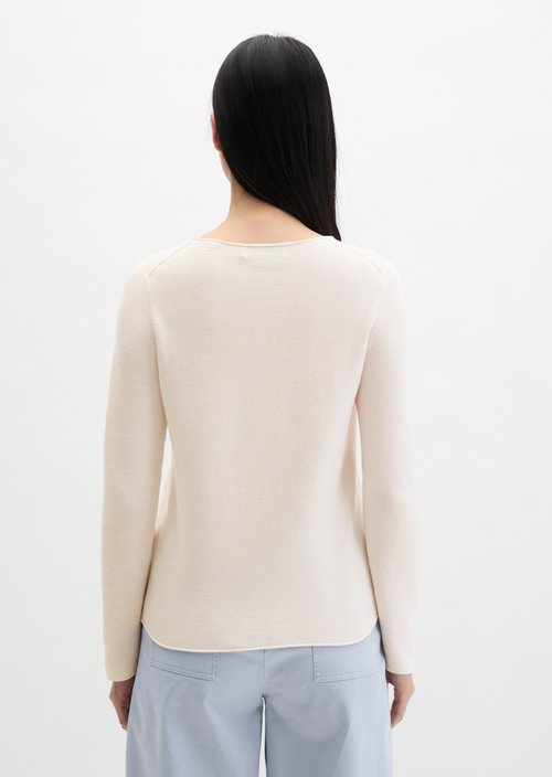 Strickpullover slim — White Cotton