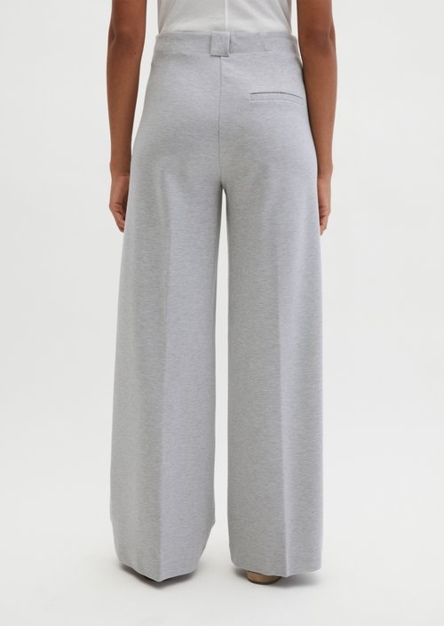 Jersey pants model Margo wide — Gravel Grey Melange