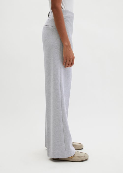 Jersey pants model Margo wide — Gravel Grey Melange