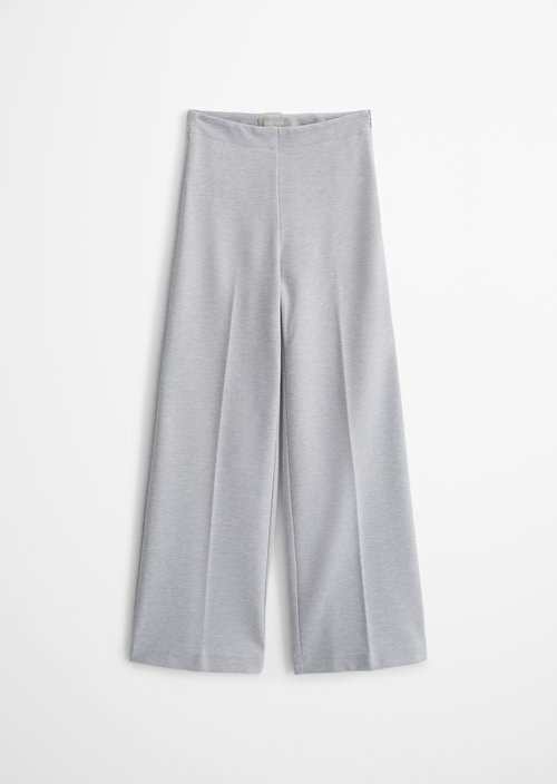 Jersey pants model Margo wide — Gravel Grey Melange