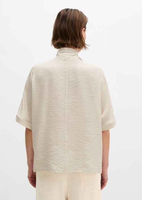 Regular crinkle blouse — Grey Silk