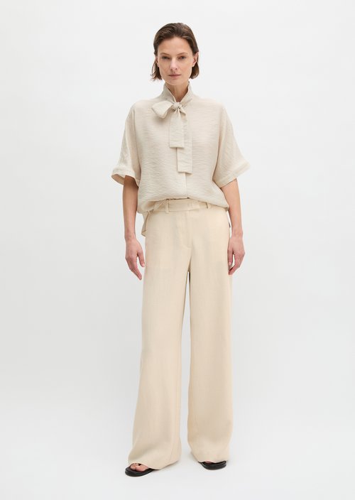 Regular crinkle blouse — Grey Silk