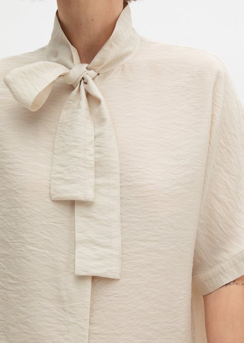 Regular crinkle blouse — Grey Silk