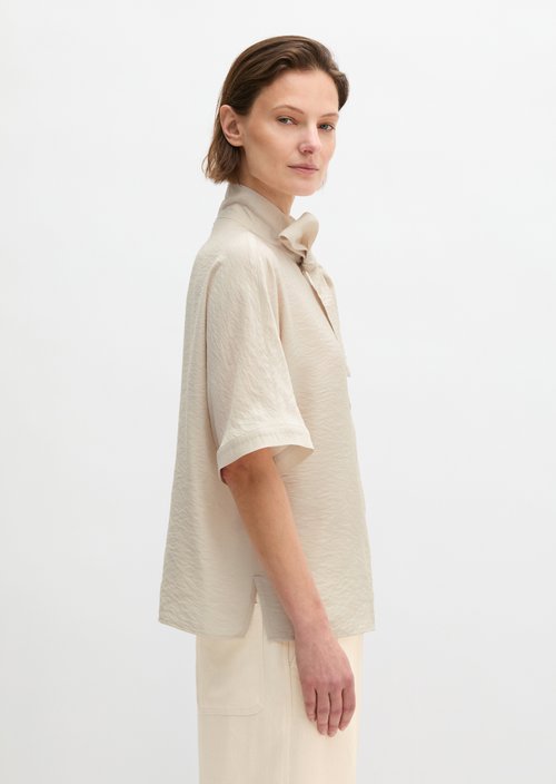 Regular crinkle blouse — Grey Silk
