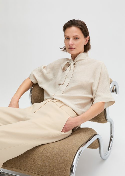 Regular crinkle blouse — Grey Silk