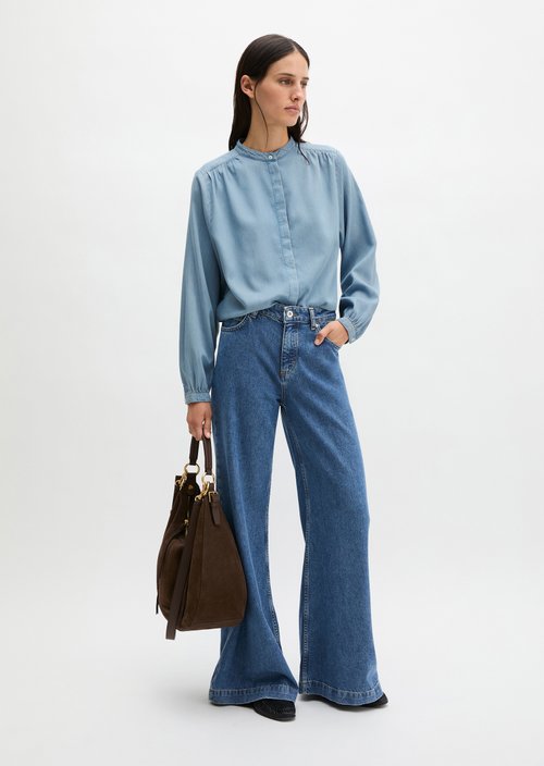 Marc O'Polo Losse spijkerblouse, Dames, blauw, 32, 64% Lyocell, 36% Katoen