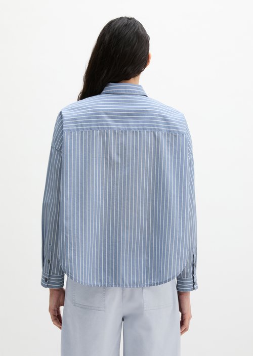 Striped blouse loose — Medium Blue