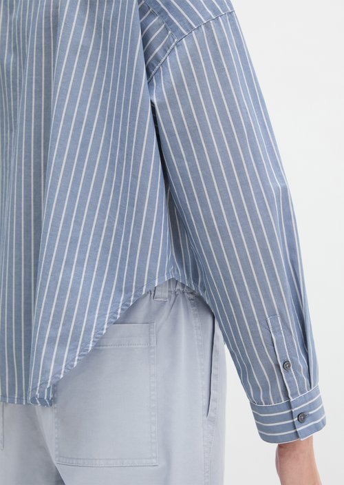 Striped blouse loose — Medium Blue