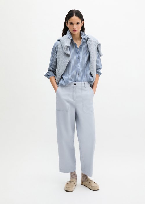 Striped blouse loose — Medium Blue