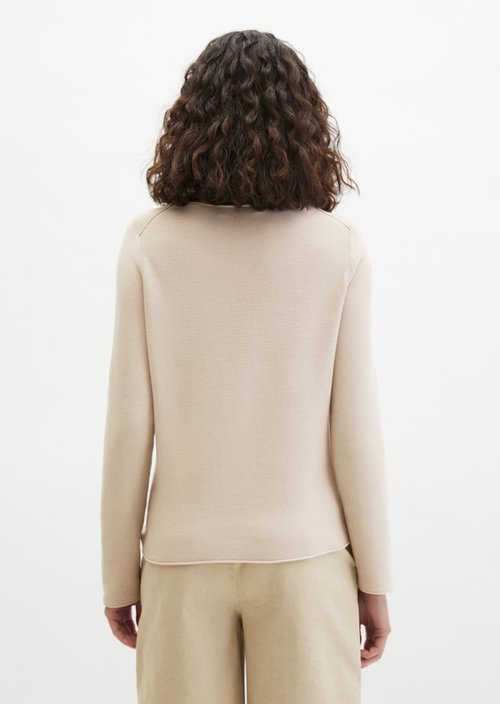 Knitted sweater slim — Linen Beige