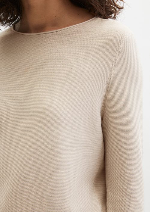 Knitted sweater slim — Linen Beige