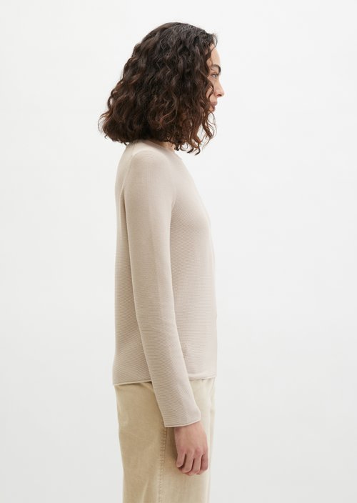 Knitted sweater slim — Linen Beige
