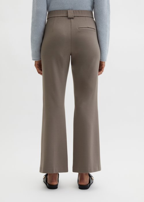 Jersey pants model Marthe flared — Chalky Brown