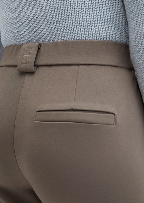 Jersey pants model Marthe flared — Chalky Brown