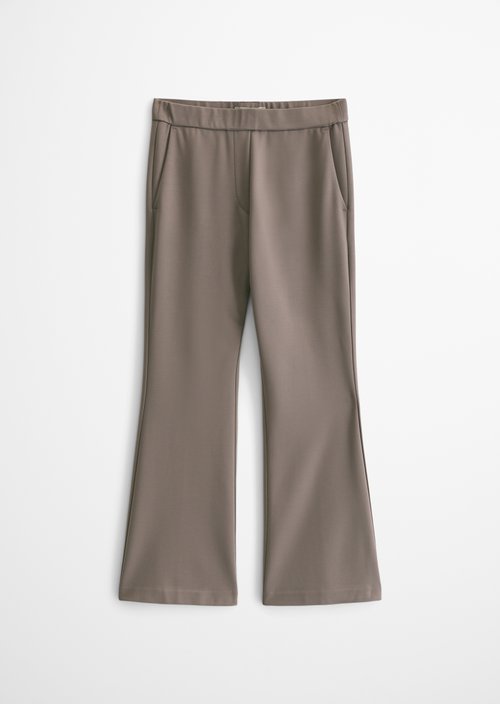 Jersey pants model Marthe flared — Chalky Brown
