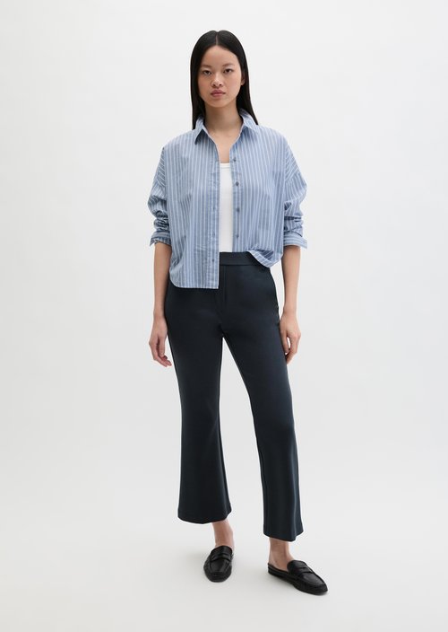 Jersey pants model Marthe flared — Martime Blue