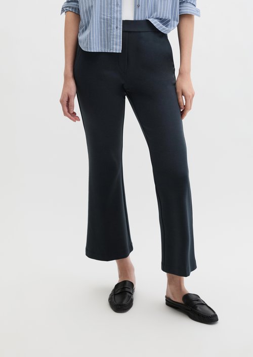 Jersey pants model Marthe flared — Martime Blue