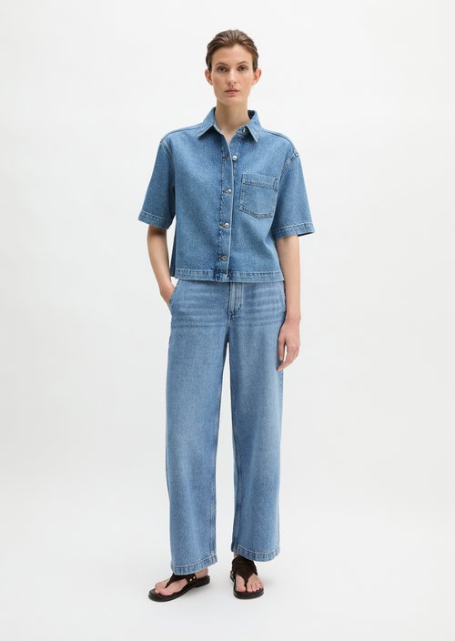Relaxed denim blouse — Light Blue