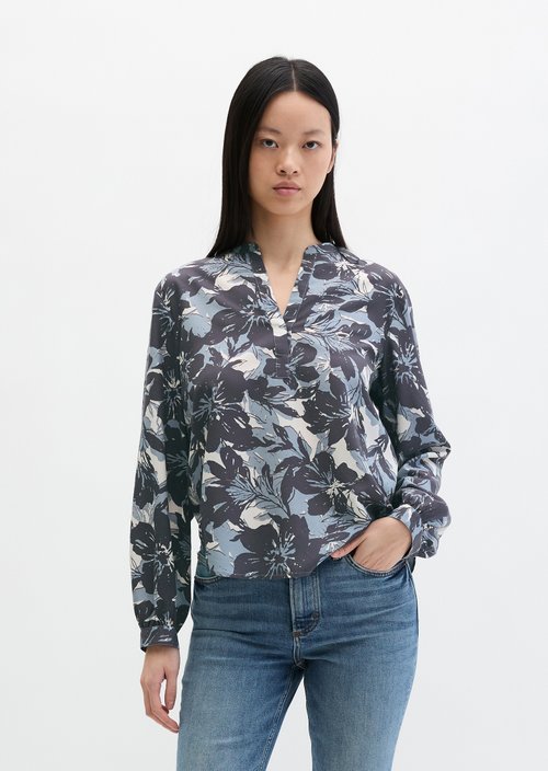 Print blouse regular — Dark Grey