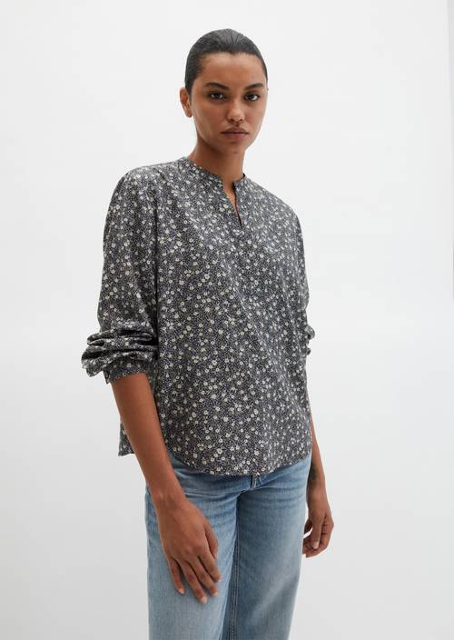 Print-Bluse regular Medium Grey in Frontalansicht