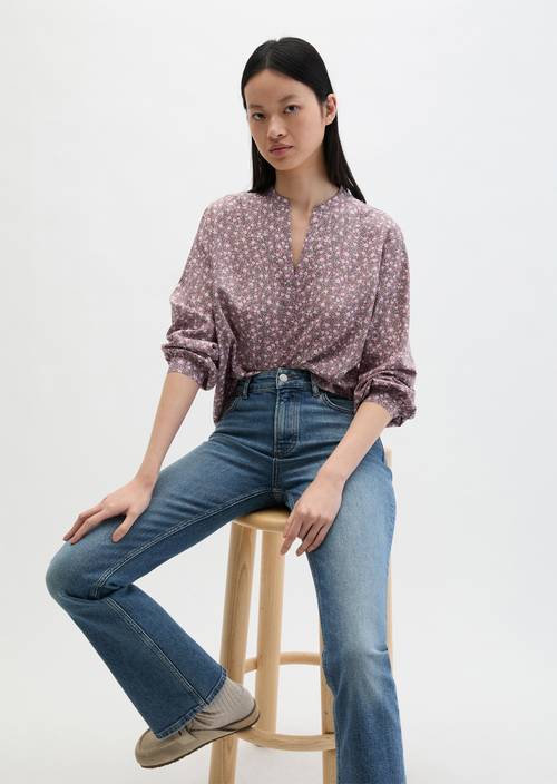 Print-Bluse regular Light Pink in Frontalansicht