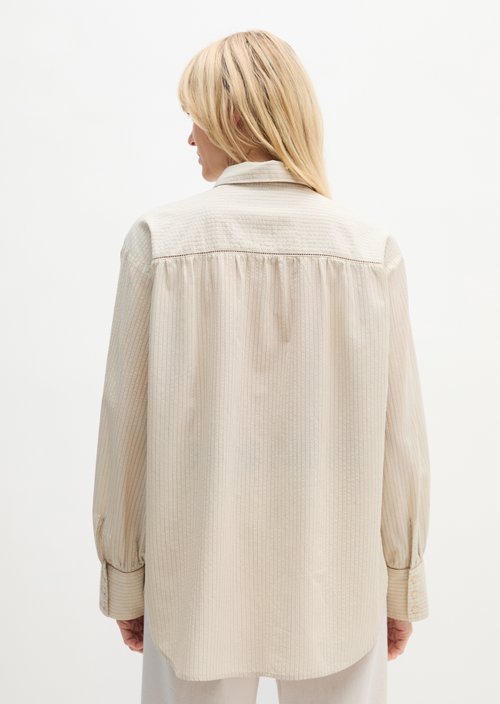 Relaxed striped blouse — Offwhite