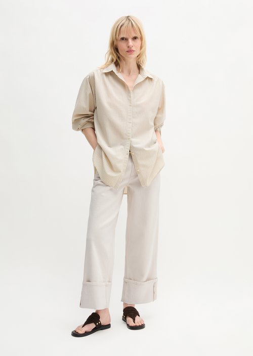 Relaxed striped blouse — Offwhite