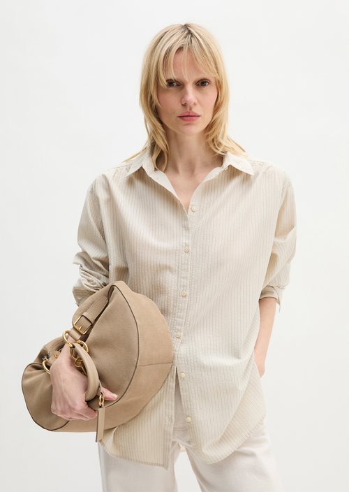 Relaxed striped blouse — Offwhite