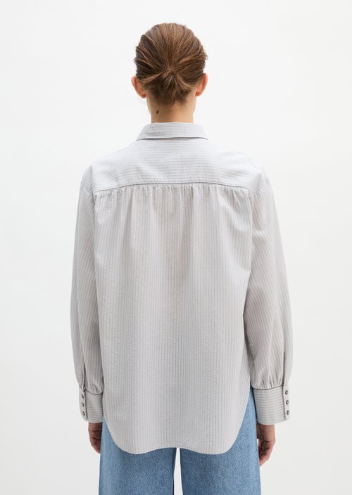 Relaxed striped blouse — Light Blue