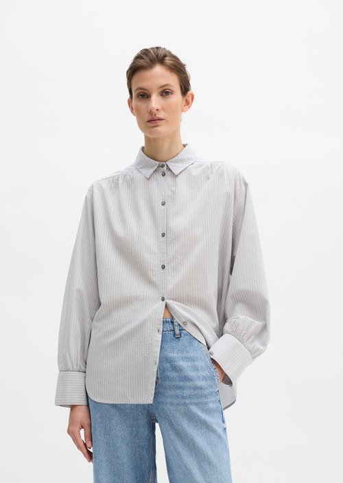 Relaxed striped blouse — Light Blue