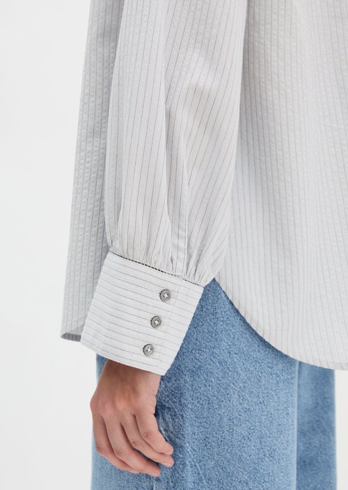 Relaxed striped blouse — Light Blue