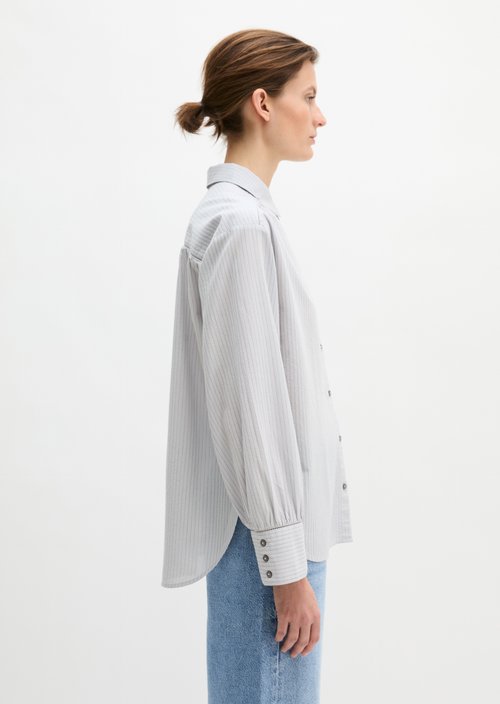 Relaxed striped blouse — Light Blue