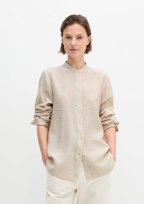 Regular crinkle blouse — Grey Silk